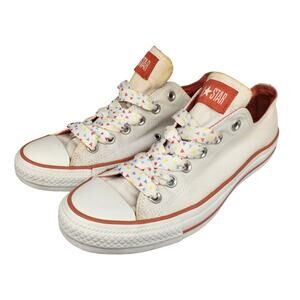 Converse Shoes Womens 9.5 Vintage Y2k White Pink Retro Confetti Geometric Pastel